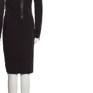 BluMarine black knit knee length dress with zippers